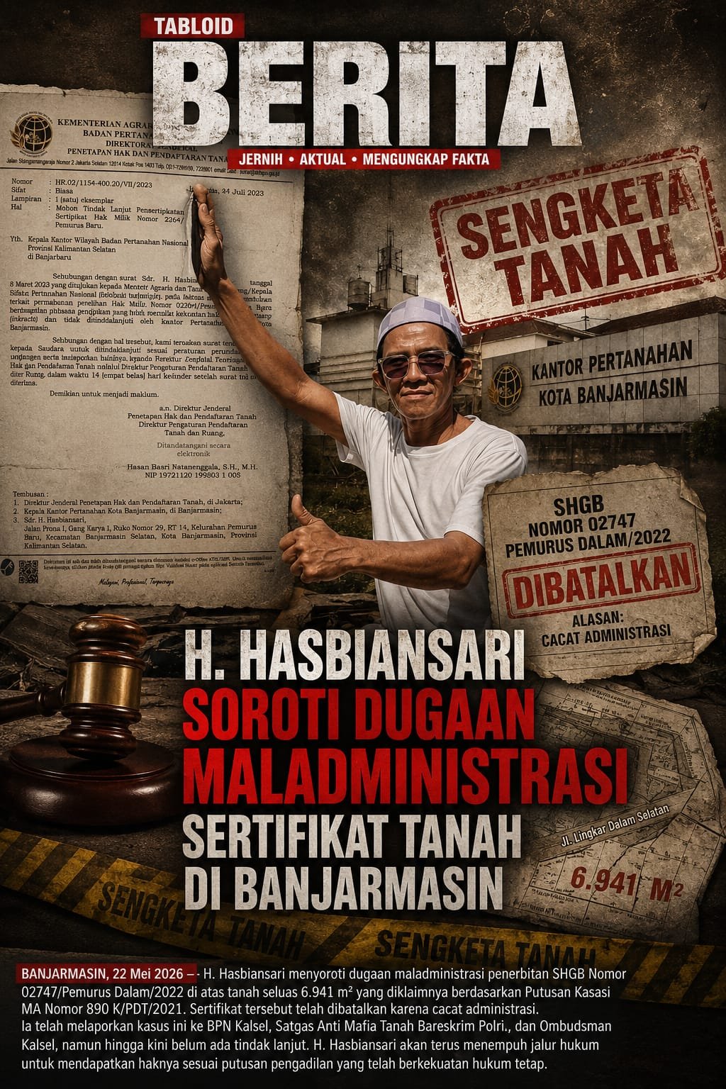 Dugaan Maladministrasi Penerbitan Sertifikat Tanah Oleh BPN Banjarmasin Di Jalan Lingkar Dalam Selatan