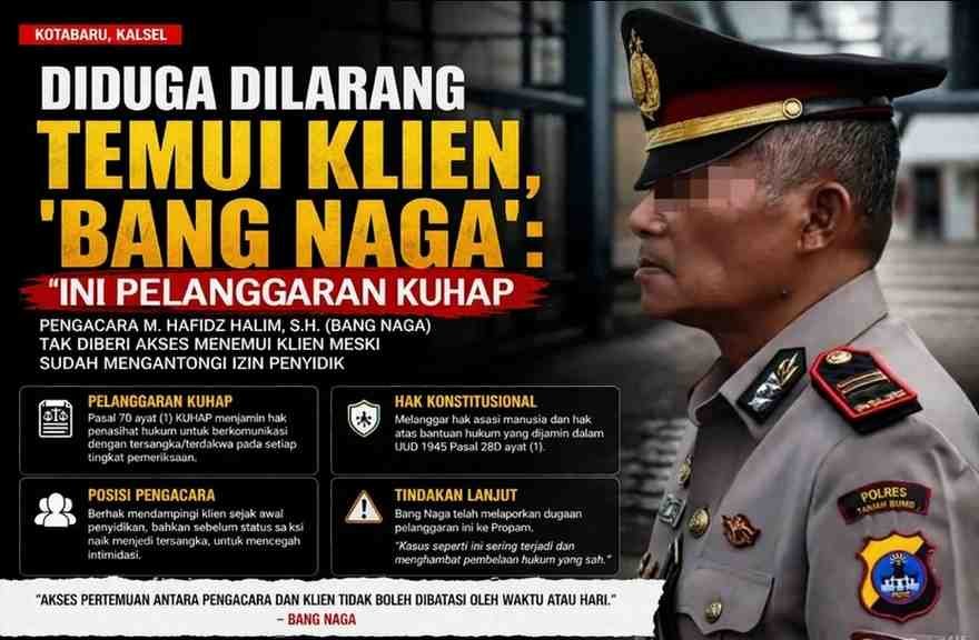 Dugaan Penyalah Gunaan KUHAP Oleh Kasat Tahti "Sudah Kantongi Ijin Dari Penyidik Kenapa Kuasa Hukum Di Larang Temui Klien